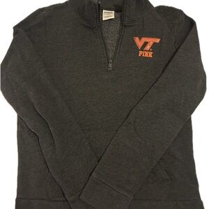 Pink Victoria's Secret Virginia Tech Collegiate Collection 1/4 Zip Pullover Size